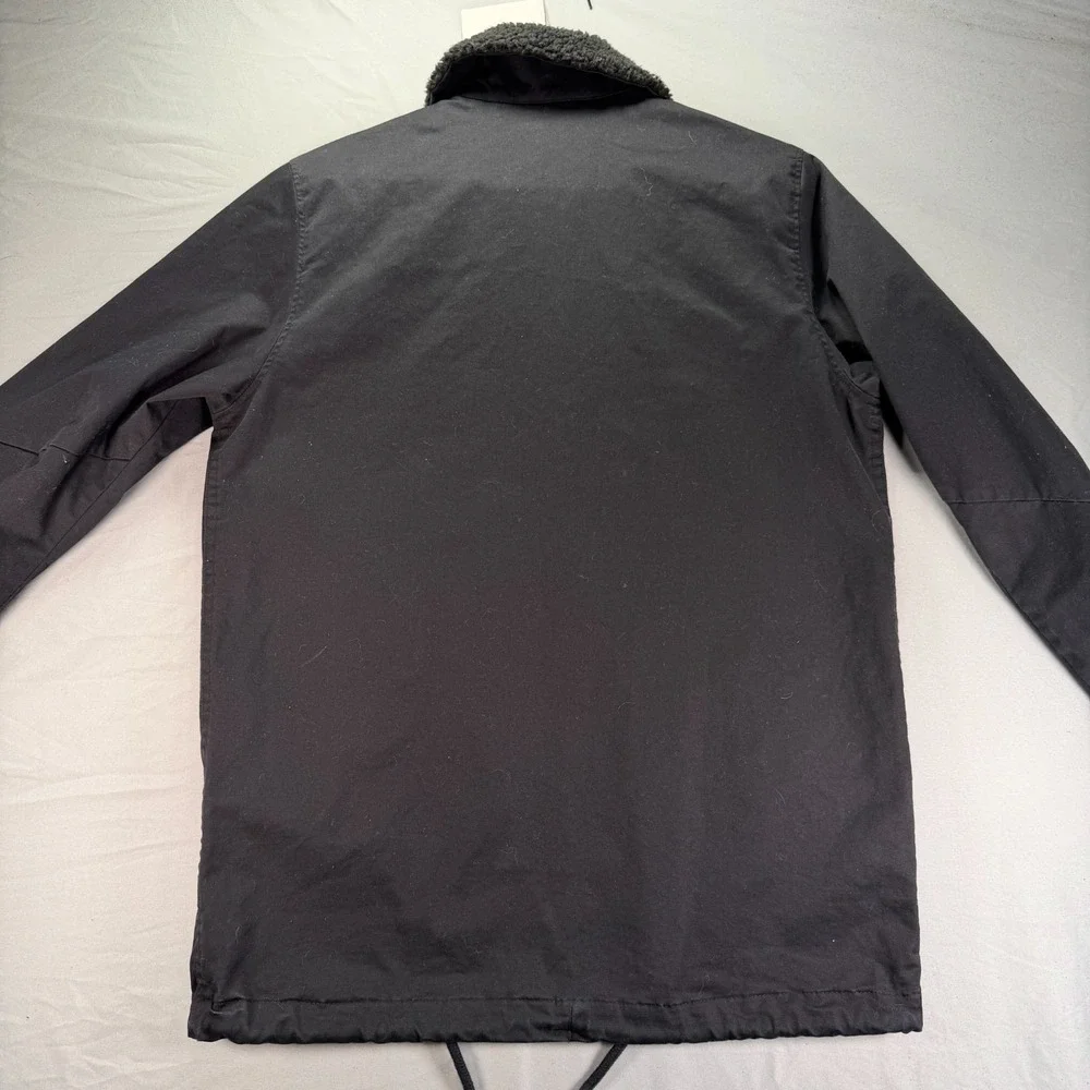 G Star Raw Jacket Mens Small Black Bomber Canvas Sherpa Collar Pockets Full Zip - Picture 4 of 13